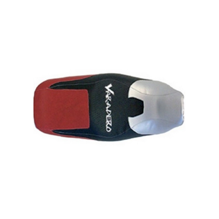Housse de selle Bagster (2103D) Argent/Noir Quadrille/Rouge Fonce/Lettres Argent Honda XL1000V VARADERO 99-05