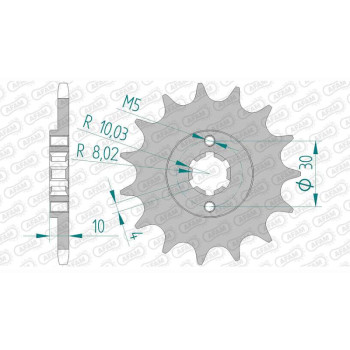Pignon AFAM 15 dents pas 520 type 46203 Cagiva 125 Blues