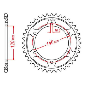 Couronne acier JT 37 dents pas 520 type 1490