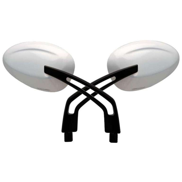 Bihr Easy M10/125 motorcycle mirrors Black/White