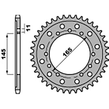 Couronne acier PBR 45 dents pas 525 type 4367 Honda VFR400R NC 24 Couronne acier PBR 45 dents pas 525 type 4367 Honda VFR400R NC 24
