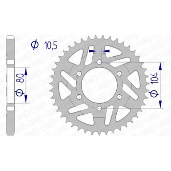 Couronne alu AFAM 41 dents pas 525 type 17610 Couronne alu AFAM 41 dents pas 525 type 17610
