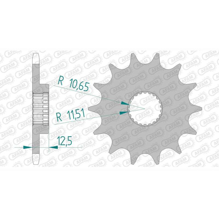 Pignon AFAM 14 dents pas 520 type 21312 Yamaha YFM 250 R Raptor