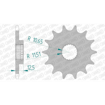 Pignon AFAM 14 dents pas 520 type 21312 Yamaha YFM 250 R Raptor
