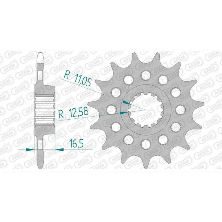 Pignon AFAM 15 dents pas 520 type 52614 Ducati 749 DARK