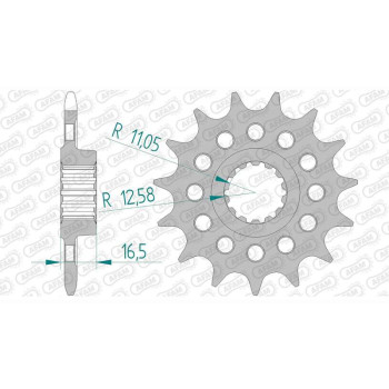 Pignon AFAM 15 dents pas 520 type 52614 Ducati 749 DARK