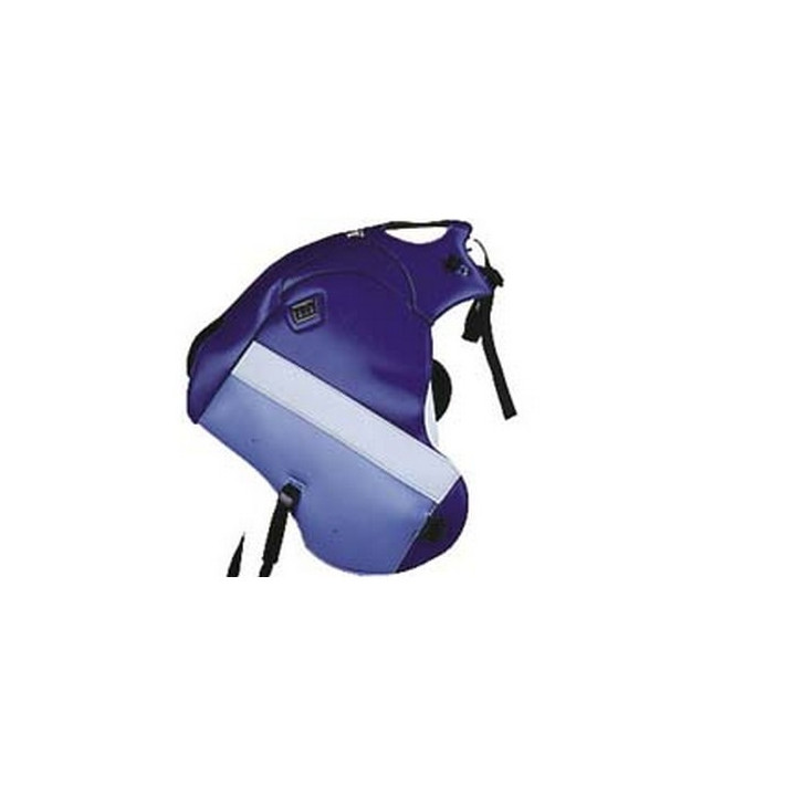 Bagster blue tank mat/light gray and sky stripes (1227B) Suzuki DR800 S