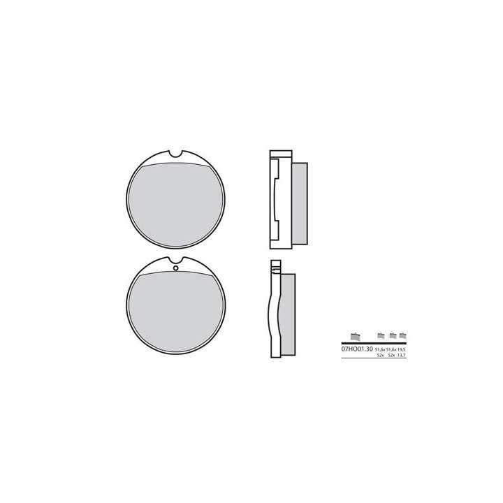 Plaquettes de frein organique BREMBO 07HO0130