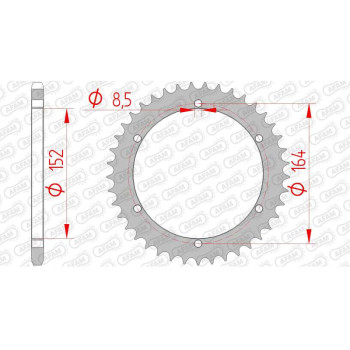 Couronne acier AFAM 42 dents pas 520 type 12502 Barossa 170 Baja Couronne acier AFAM 42 dents pas 520 type 12502 Barossa 170 Baja