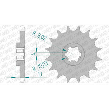 Pignon AFAM 16 dents pas 428 type 94117 T.M. MX 80