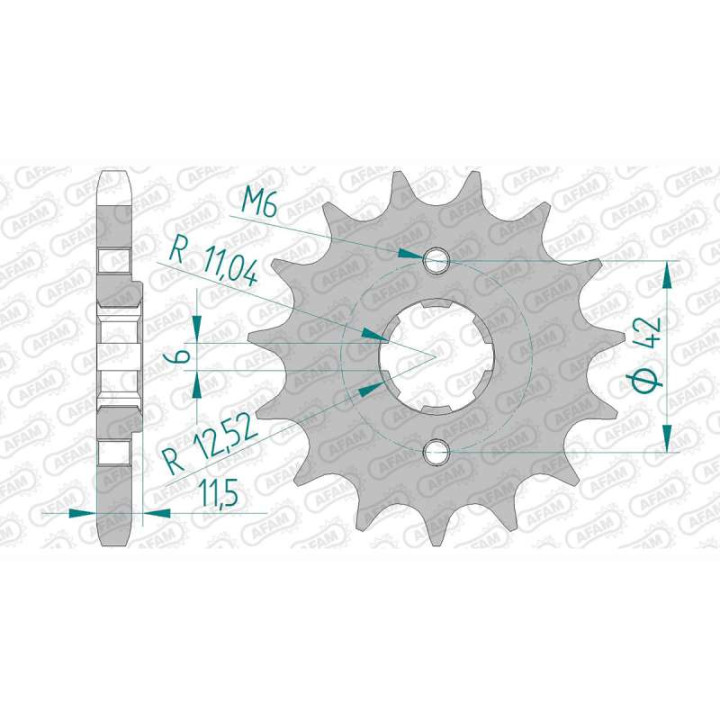 Pignon AFAM 15 dents pas 530 type 20503 Honda FT 500
