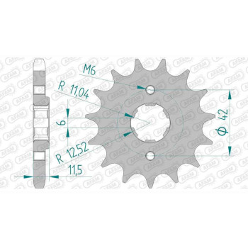 Pignon AFAM 15 dents pas 530 type 20503 Honda FT 500