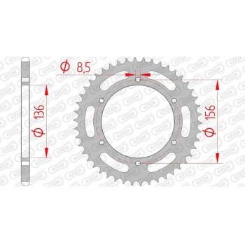 Couronne acier AFAM 46 dents pas 520 type 14303 Derbi 659 Mulhacen Couronne acier AFAM 46 dents pas 520 type 14303 Derbi 659 Mulhacen