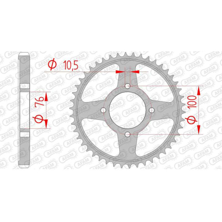 Couronne acier AFAM 40 dents pas 530 type 14500 Suzuki RG 500 Gamma