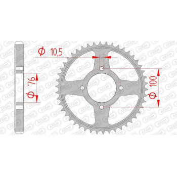 Couronne acier AFAM 40 dents pas 530 type 14500 Suzuki RG 500 Gamma Couronne acier AFAM 40 dents pas 530 type 14500 Suzuki RG 500 Gamma
