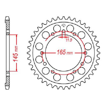 Couronne acier JT 44 dents pas 525 type 1311