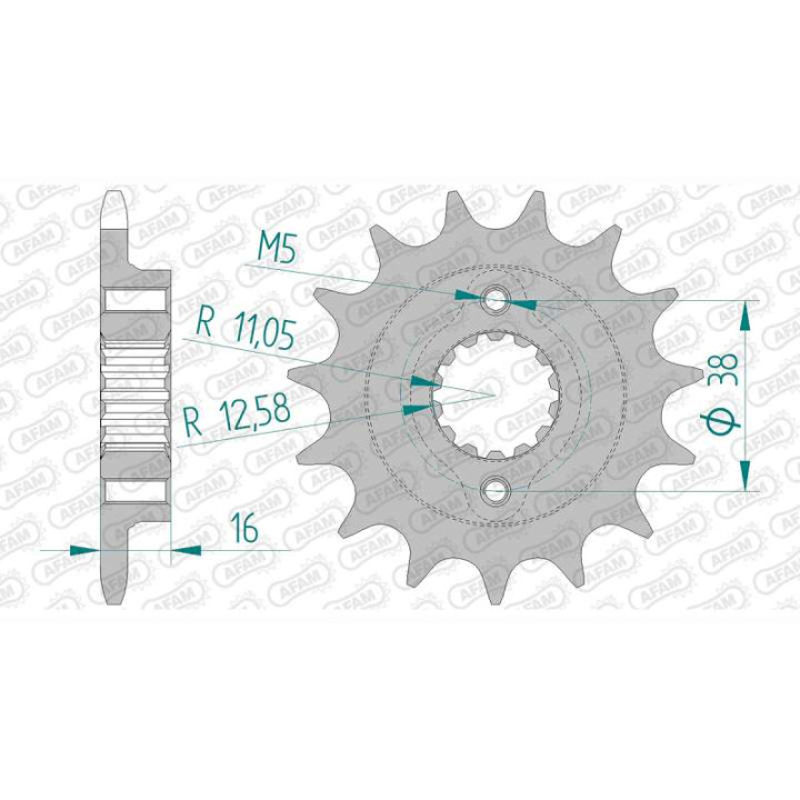 Pignon AFAM 15 dents pas 520 type 52604 Ducati 600 Monster