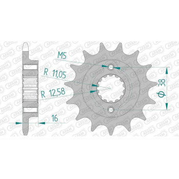 Pignon AFAM 15 dents pas 520 type 52604 Ducati 600 Monster