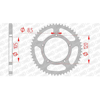AFAM steel crown 53 teeth not 420 type 35103 Aprilia MX 50