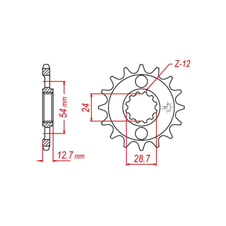 Pignon JT 15 dents pas 630 type 522 Pignon JT 15 dents pas 630 type 522