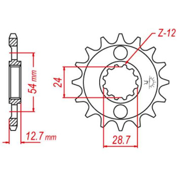 Pignon JT 15 dents pas 630 type 522