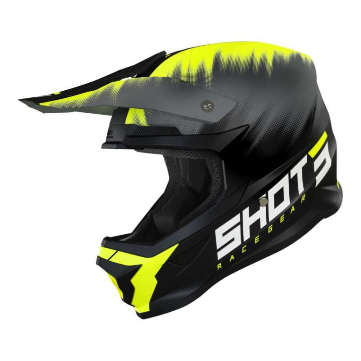 Shot FURIOUS VERSUS 2022 NEON YELLOW MATT motocross helmet
