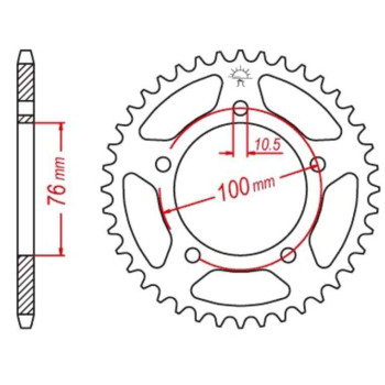 Couronne acier JT 42 dents pas 525 type 15