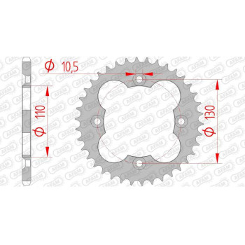 Couronne acier AFAM 40 dents pas 520 type 10318 Honda TRX 250 R Couronne acier AFAM 40 dents pas 520 type 10318 Honda TRX 250 R