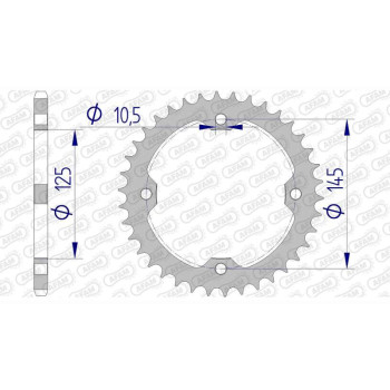 Alu crown AFAM 39 teeth not 520 type 13407 Yamaha YFM 250 R Raptor