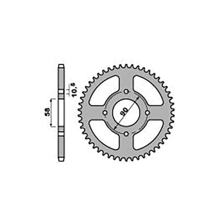 Couronne acier PBR 45 dents pas 520 type 4668 KTM 125 Duke Couronne acier PBR 45 dents pas 520 type 4668 KTM 125 Duke