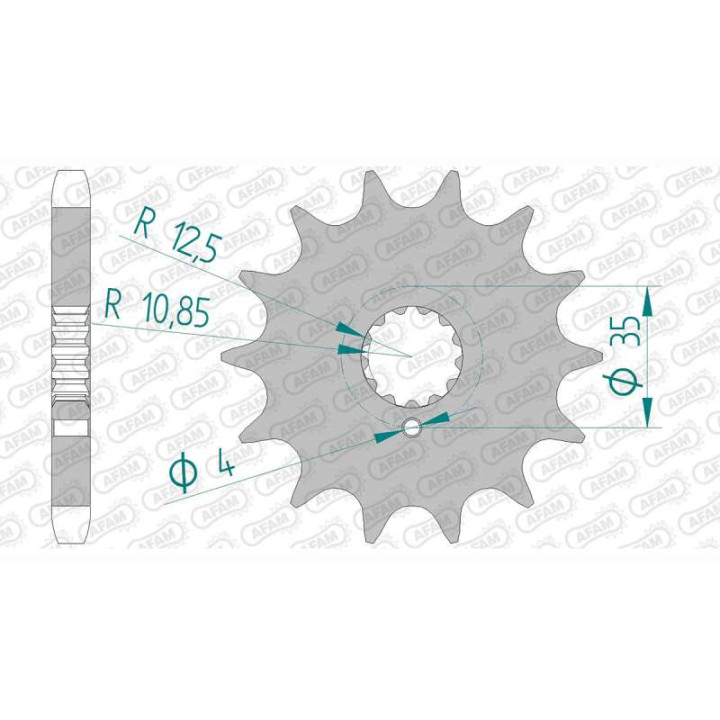 Pignon AFAM 16 dents pas 630 type 33600 Kawasaki Z 650