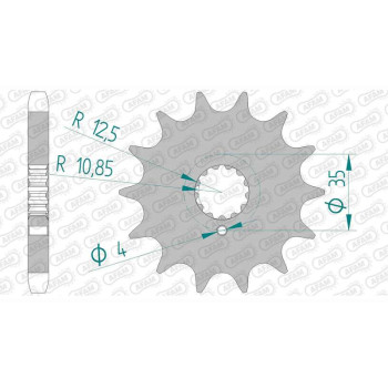 Pignon AFAM 16 dents pas 630 type 33600 Kawasaki Z 650