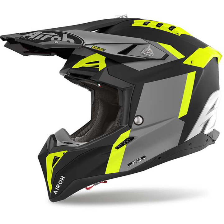 Casque moto cross Airoh AVIATOR 3 GLORY NOIR/JAUNE