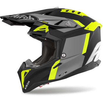 Casque moto cross Airoh AVIATOR 3 GLORY NOIR/JAUNE
