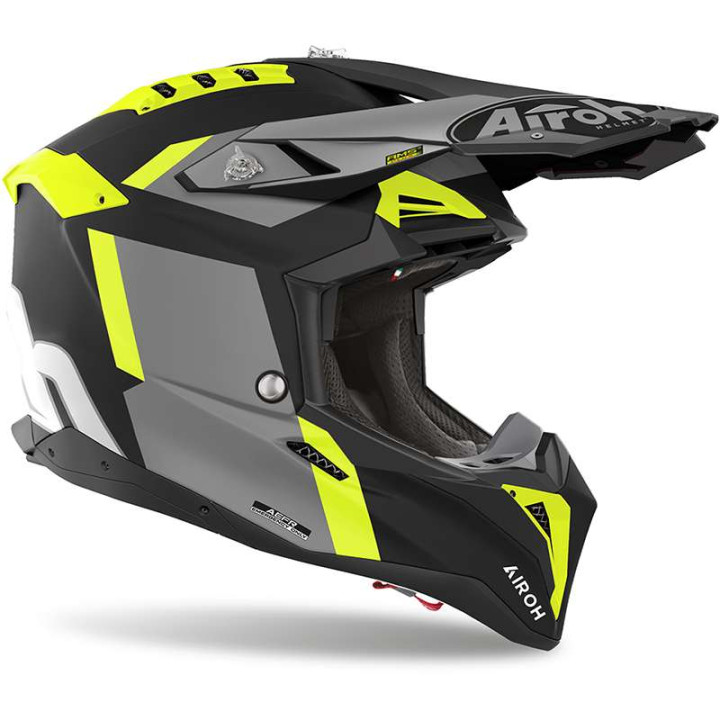 Casque moto cross Airoh AVIATOR 3 GLORY NOIR/JAUNE