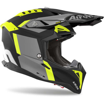 Casque moto cross Airoh AVIATOR 3 GLORY NOIR/JAUNE