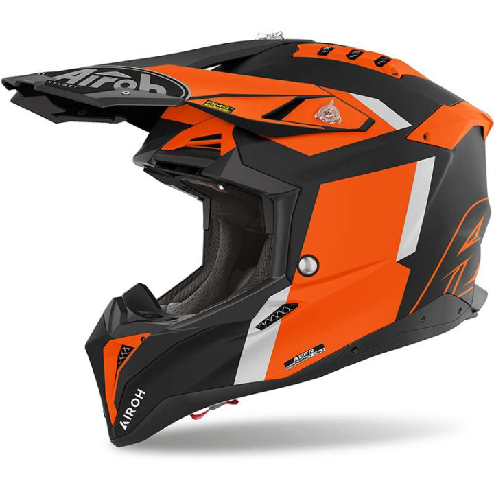 Casque moto cross Airoh AVIATOR 3 GLORY NOIR/ORANGE