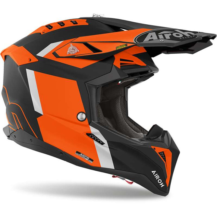 Casque moto cross Airoh AVIATOR 3 GLORY NOIR/ORANGE