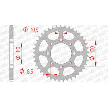 Couronne acier AFAM 41 dents pas 520 type 14312 Suzuki GN 250 Couronne acier AFAM 41 dents pas 520 type 14312 Suzuki GN 250