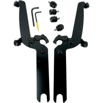 Fixation pare-brise Memphis Shades Sportshield Noir Harley FLS Softail