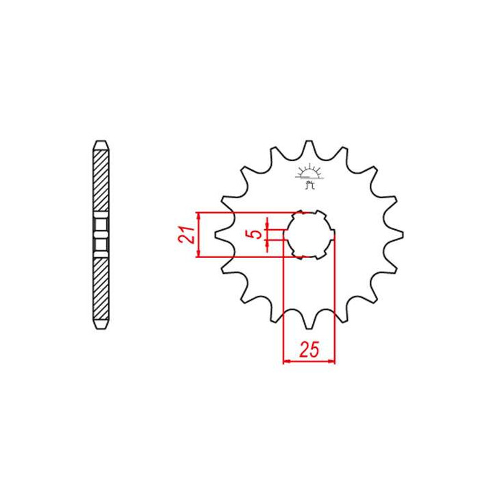 Pignon JT 16 dents pas 530 type 567