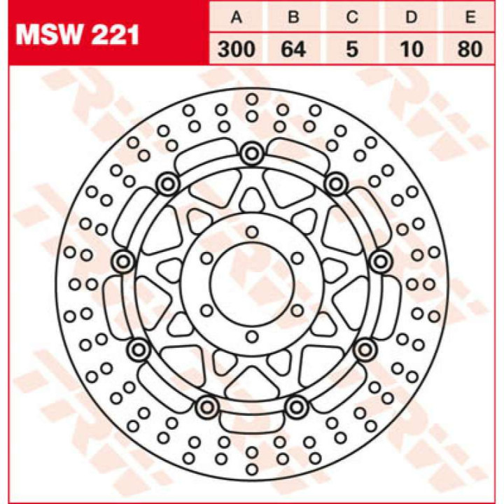 Front brake disc TRW MSW221 Yamaha FZR400/600 FZS600 Fazer TDM850 FJ1200