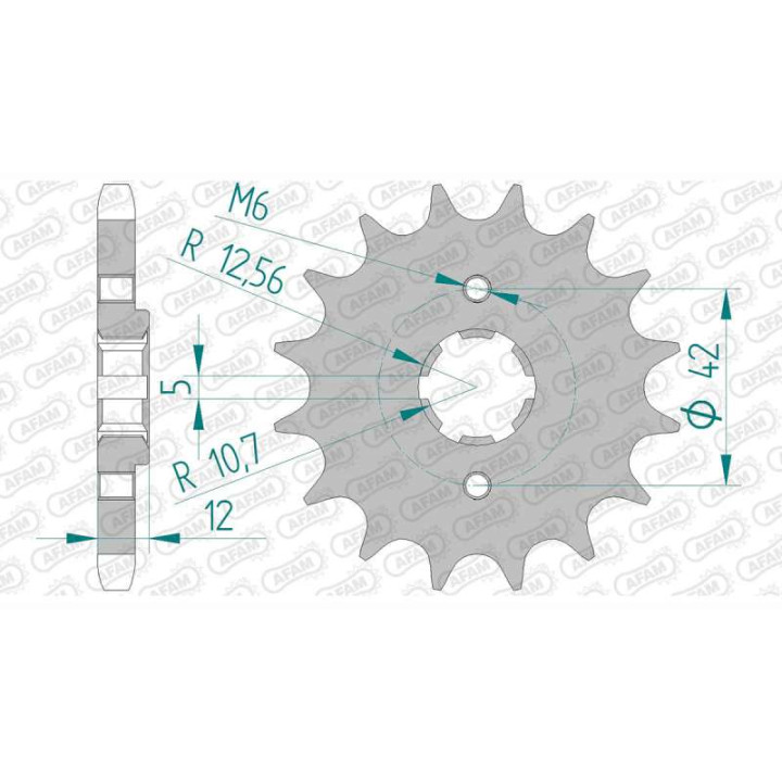 Pignon AFAM 16 dents pas 530 type 21501 Yamaha XJ 400