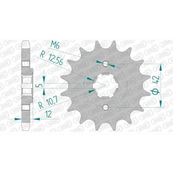 Pignon AFAM 16 dents pas 530 type 21501 Yamaha XJ 400 Pignon AFAM 16 dents pas 530 type 21501 Yamaha XJ 400