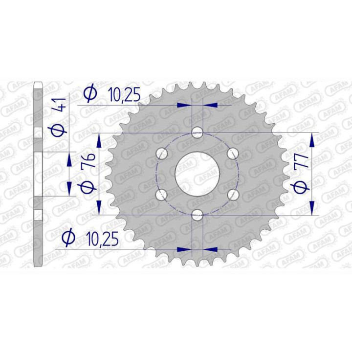 Couronne alu AFAM 38 dents pas 415 type 11207 Honda NSF 250 Couronne alu AFAM 38 dents pas 415 type 11207 Honda NSF 250