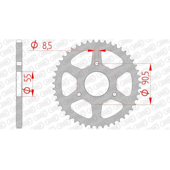 AFAM steel crown 47 teeth not 420 type 80104 Rieju NKD 50