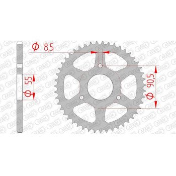 Couronne acier AFAM 47 dents pas 420 type 80104 Rieju NKD 50 Couronne acier AFAM 47 dents pas 420 type 80104 Rieju NKD 50