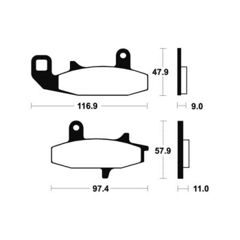 Plaquettes de frein moto métal fritté Bendix MF126