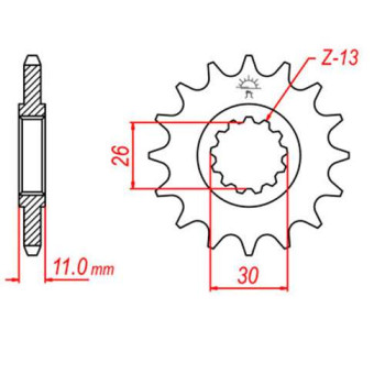 Pignon JT 1591 16 dents Yamaha TDM 900 02-05 Pignon JT 1591 16 dents Yamaha TDM 900 02-05
