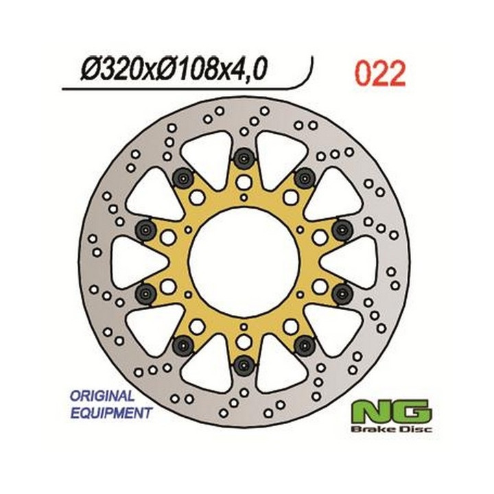 Disque de frein moto NG flottant 320mm (réf. 22)